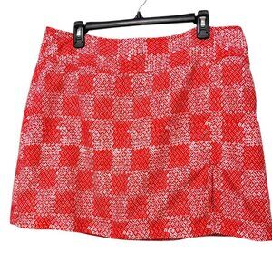 Izod Golf Skort Red Orange Size 12 Side Zipper Pockets Fitness Activewear EUC